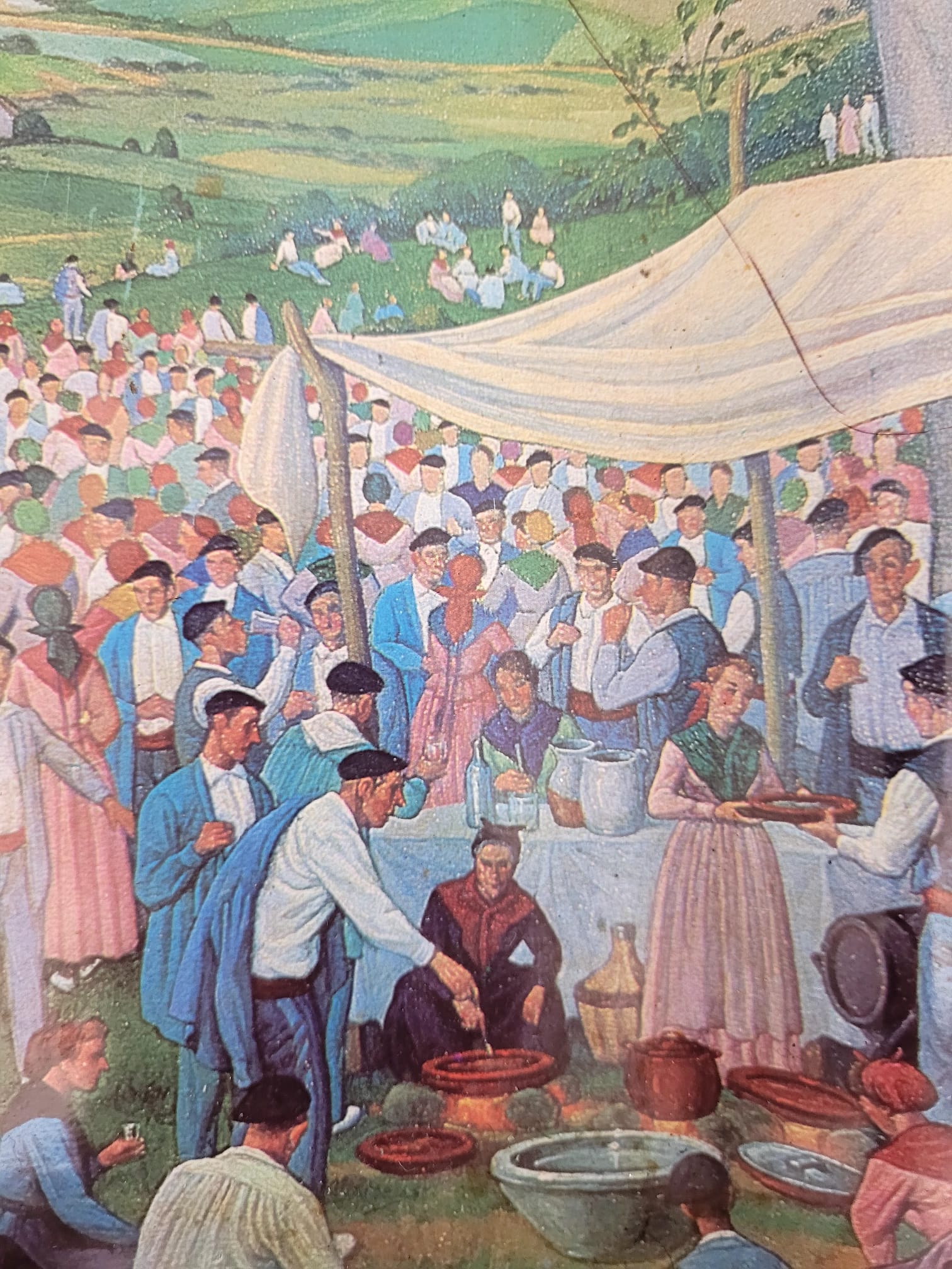 Detalle de romería y cocina al aire libre